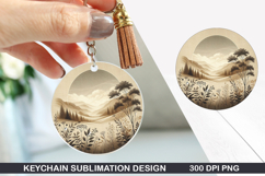 Mountains Keychain Sublimation - Spring Keychain PNG Design Product Image 1