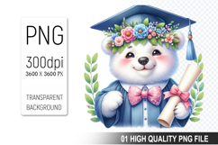 Graduation Animals Clipart PNG Bundle, High Quality PNG File Product Image 8