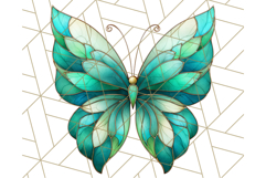 Stained Glass Butterfly PNG Colorful Clipart for Sublimation Product Image 2