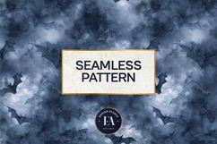 Bats Night Sky Pattern, Dark Gothic Bat Seamless Paper Product Image 3