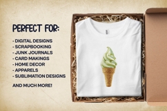 Matcha Swirl Cones Clipart Bundle 4 PNG Product Image 3