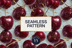 Glitter Coquette Cherry Pattern | Sparkly Glam Texture Paper Product Image 3