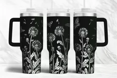40oz Tumbler laser svg Dandelions wrap | Flowers wrap Product Image 4