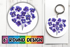 Heart of Flowers Sublimation Round Design PNG Product Image 1