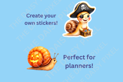 Halloween Snail Clipart PNGs Cute Snails in Costumes - 24png Product Image 10