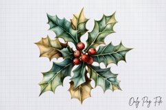 Watercolour Rustic Christmas Clipart PNG Product Image 1