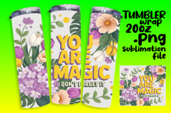 SOPHISTICATED 20oz Tumbler Template , Flower Quote Product Image 1