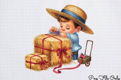 Cute Watercolor Christmas Farm Clipart PNG Product Image 1
