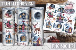 Sublimation Tumbler WRAP Christmas Design Quote Watercolor Product Image 1