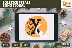 Solstice Petals Boho Floral Monogram Product Image 1