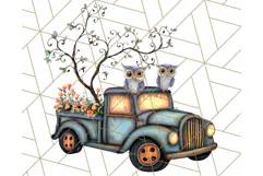 Halloween Cottagecore Truck PNG Clipart, Fall Style Clip Art Product Image 2