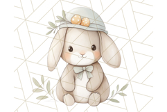 Spring Bunnies PNG Watercolor Bunny Clipart, Pastel Easter Product Image 2