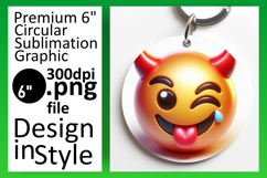 Vibrant Round Design Keychain Artwork , 3D Emoji Product Image 1