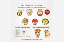Cute Food Motivation Clipart | 19 PNG Kawaii Food Quotes Product Image 9