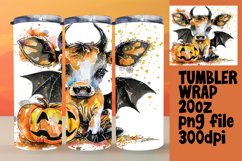 Adorable Halloween Cow Tumbler Wrap for Fall Product Image 1