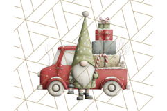Vintage Truck Christmas Gnomes Clipart PNG, Cute Gnome Png Product Image 2