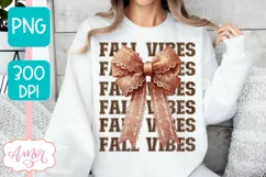 Fall vibes sublimation PNG | Coquette bow PNG design Product Image 3