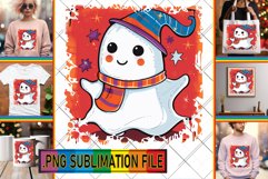 Colorful Halloween Ghost Fun Sublimation Designs PNG Product Image 1