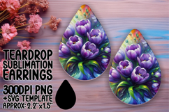 Sleek Teardrop Design for Sublimation , Flowers Product Image 1