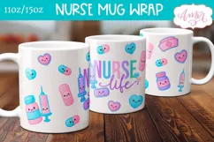 Nurse Life Mug Wrap for Sublimation | Nurse mug PNG Product Image 3