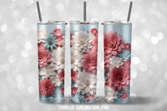 3D Tumbler Sublimation I 3D Flowers Tumbler Wrap Product Image 2