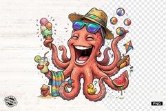 Whimsical Summer Octopus Clipart Product Image 1