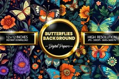 Butterflies Background Digital Papers - 04 Variations Product Image 1