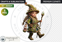 Spring Blossom Gnomes Cliparts Fantasy graphics scrapbooking Product Image 1