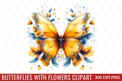 Butterflies With Flowers Clipart Product Image 1