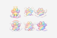 Paw Print Rainbow Bridge Clipart | 14 PNG Pet Memorial Paw Product Image 9