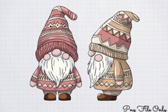 Cute Pink Christmas Watercolor Clipart PNG Product Image 1