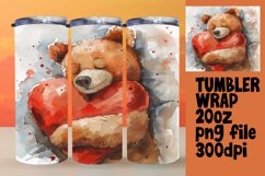 Love-themed Watercolor Animals on Sublimation Tumbler Product Image 1