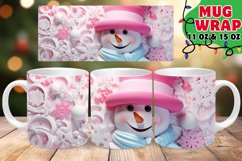 Sublimation Delights in 3D: Snowman Mug Wrap Product Image 1