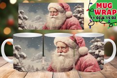 Vintage NOEL Elegance 11oz 15oz Sublimation, Santa Claus Product Image 1