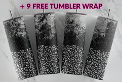 Black Grey Glitter Leopard Print 20 oz tumbler sublimation Product Image 1