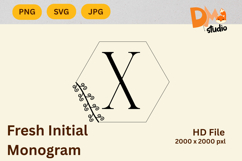 Fresh Initial Monogram - Modern Botanical Letters Product Image 1