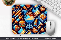 BBQ Mouse Pad Sublimation, 4th Of July Mouse Pad PNG Design Product Image 1