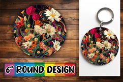 Modern Blossom Car Coaster Sublimation Product Image 1