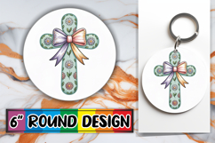 Playful Ornaments Circle Sublimation, Cross and Bow Product Image 1