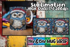 Holiday Embroidered Owl Mug Wrap 11oz 15oz Design Product Image 1