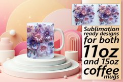 Colorful 3D Flower Mug Wrap 11oz 15oz Product Image 1