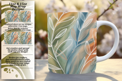 Artistic 11oz Mug Wrap Png Template , Flowers Product Image 1