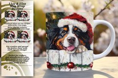 Sublimation Mug Wrap Holiday Peeking Dog Winter Art 11oz Product Image 1