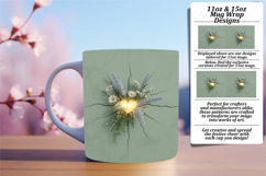 DYNAMIC 11oz Mug Wrap PNG Artwork , 3D Heart Product Image 1