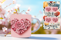 RADIANT 15oz Mug Wrap PNG Design , Flowers Heart Product Image 1