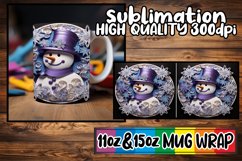Snowman Winter Bliss Mug Wrap - Holiday Sublimation Product Image 1