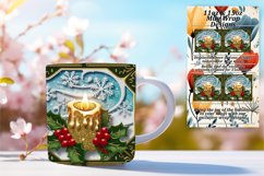Elegant 11oz Mug Wrap Png Template , 3D Xmas Product Image 1
