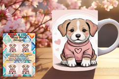 Elegant 15oz Mug Wrap Png Template , Valenines Animals Product Image 1