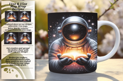 Sophisticated 15oz Mug Wrap Png Design , Astronaut Product Image 1