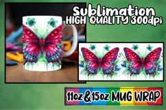 Vibrant hues 11oz 15oz mug wrap, Butterfly Product Image 1